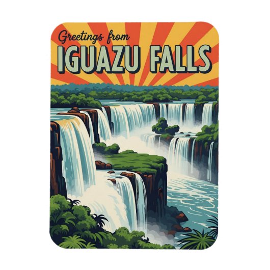 Magnet Flexible Salutations depuis les chutes d'Iguazu (Vertical)