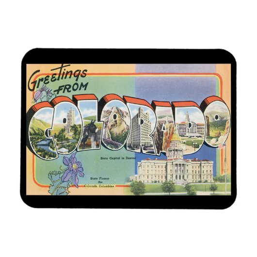 Magnet Flexible Salutations sur l'affiche du Colorado_Vintage voya (Horizontal)