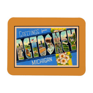 Magnet Flexible Salutations vintages de Petoskey Michigan