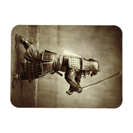 Magnet Flexible Samouraï avec épée relevée, c.1860 (imprimé albume (Horizontal)