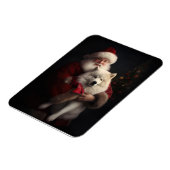 Magnet Flexible Samoyé Avec Noël Festif Du Père Noël (Côté Gauche)