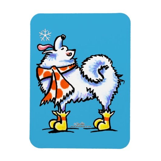 Magnet Flexible Samoyo American Eskimo Dog Snowflake (Vertical)