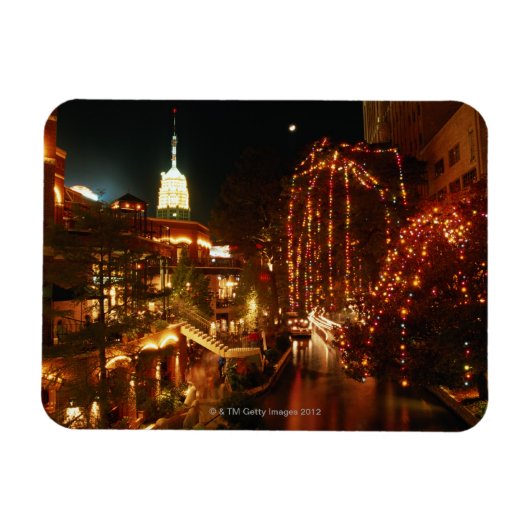 Magnet Flexible San Antonio Riverwalk à la nuit (Horizontal)
