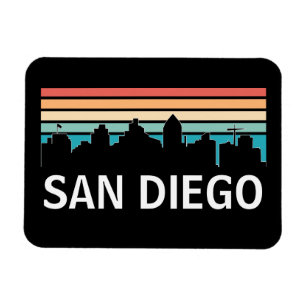 Magnet Flexible San Diego California Skyline Vintage voyage