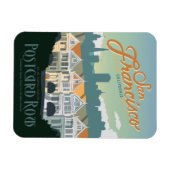 Magnet Flexible San Francisco, CA - Ligne carte postale (Horizontal)