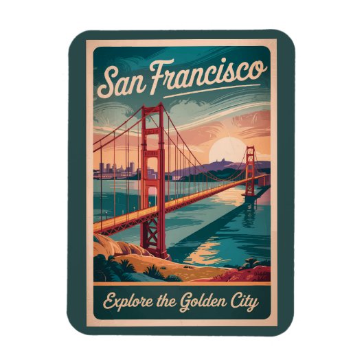 Magnet Flexible San Francisco California Golden Gate Bridge Travel (Vertical)