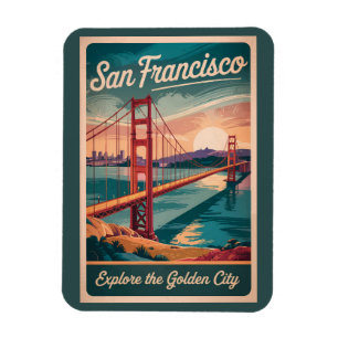 Magnet Flexible San Francisco Californie Golden Gate Bridge Voyage