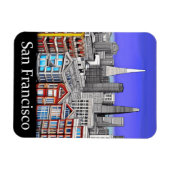 Magnet Flexible San Francisco Skyline Colour Line Art (Horizontal)