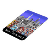 Magnet Flexible San Francisco Skyline Colour Line Art (Côté Gauche)