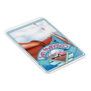 Magnet Flexible San Francisco, USA, affiche de voyage