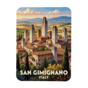 Magnet Flexible San Gimignano Italie Tours Scène de Voyage 🏰