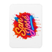 Magnet Flexible San José Retro Neon Script Street Art Splash (Vertical)