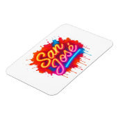 Magnet Flexible San José Retro Neon Script Street Art Splash (Côté Gauche)