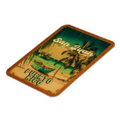 Magnet Flexible San Juan Porto Rico Palm Tree Souvenirs 60s (Côté Gauche)