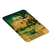 Magnet Flexible San Pedro Belize Palmiers Vintages Souvenirs (Côté Droit)