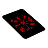 Magnet Flexible Sang Rouge Vegvísir (Viking Compass) (Côté Droit)