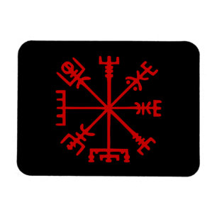 Magnet Flexible Sang Rouge Vegvísir (Viking Compass)