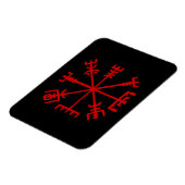 Magnet Flexible Sang Rouge Vegvísir (Viking Compass) (Côté Gauche)