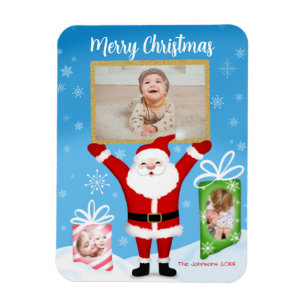 Magnet Flexible Santa Célébrant Joyeux Noël 3 Photo