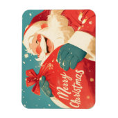 Magnet Flexible Santa Claus Preparing Christmas Gifts (Vertical)
