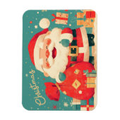 Magnet Flexible Santa Claus Preparing Christmas Gifts (Vertical)