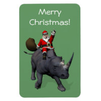 Santa Claus Rides Rhino Rhinoceros