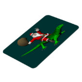 Magnet Flexible Santa Claus Riding Green Lizard (Côté Gauche)