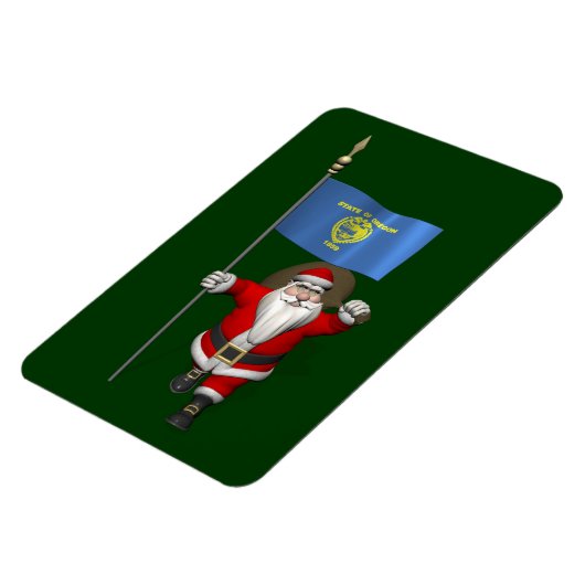 Magnet Flexible Santa Claus with Ensign of Oregon (Côté Gauche)