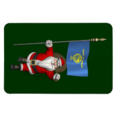 Magnet Flexible Santa Claus with Ensign of Oregon (Horizontal)