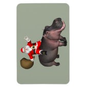 Magnet Flexible Santa Riding On Hippo (Vertical)
