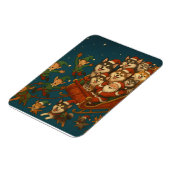 Magnet Flexible Santa with joyous pups and elves! (Côté Gauche)