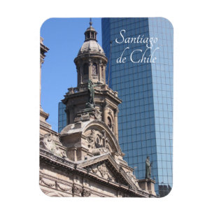 Magnet Flexible Santiago du Chili, ancien et nouveau