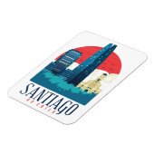 Magnet Flexible Santiago du Chili Vintage Skyline Photo (Côté Gauche)