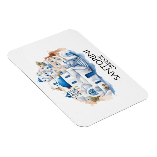 Magnet Flexible Santorin Grèce Bleu Toit Bâtiments Architecture (Côté Droit)