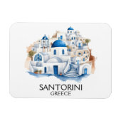 Magnet Flexible Santorin Grèce Bleu Toit Bâtiments Architecture (Horizontal)
