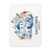 Magnet Flexible Santorin Grèce Bleu Toit Bâtiments Architecture (Vertical)