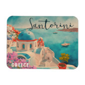 Magnet Flexible Santorin Grèce Ile Aquarelle Voyage Souvenir (Horizontal)