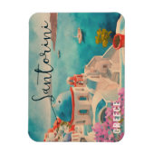 Magnet Flexible Santorin Grèce Ile Aquarelle Voyage Souvenir (Vertical)