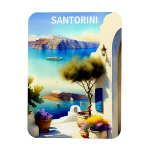 Magnet Flexible Santorin Grèce Peinture de voyage
