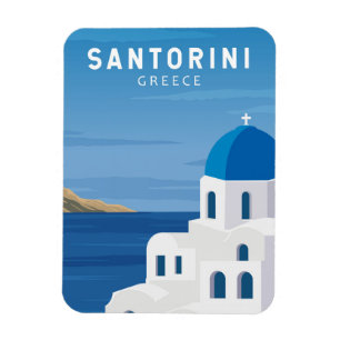 Magnet Flexible Santorin Grèce Vintage rétro