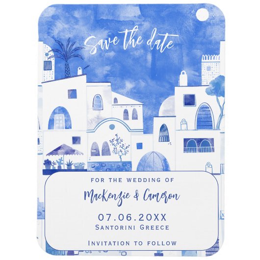 Magnet Flexible Santorini Enregistrer le Mariage de date