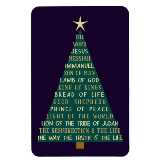 Magnet Flexible Sapin de Noël des Noms de Jésus (Vertical)