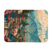 Magnet Flexible Sapporo Japan Travel Art Vintage (Horizontal)