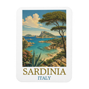 Magnet Flexible Sardaigne Italie Vintage Méditerranée Voyage Île