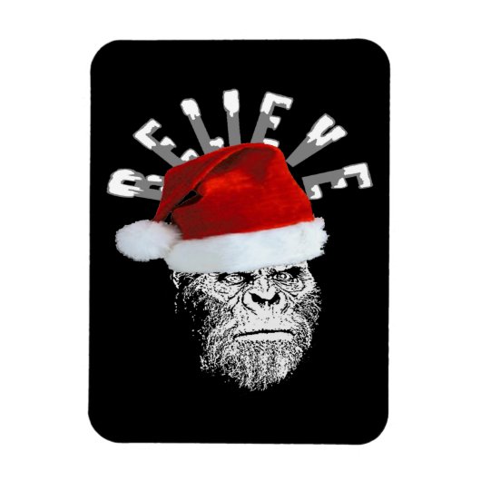 Magnet Flexible Sasquatch Père Noël "Believe" Premium Christmas Ma (Vertical)