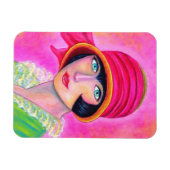 Magnet Flexible Sassy Flapper Girl Hot rose Casquette Roaring Anné (Horizontal)