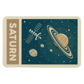 Magnet Flexible Saturn Retro Galaxy Satellite (Horizontal)