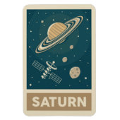 Magnet Flexible Saturn Retro Galaxy Satellite (Vertical)
