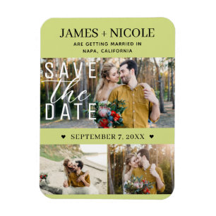 Magnet Flexible Sauvegarde de date de mariage moderne Citron Citro