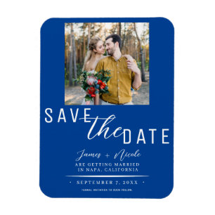 Magnet Flexible Sauvegarde de date de mariage photo Deep Blue